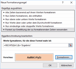 Über eine Bedingte Formatierung heben Sie die Zwischensummen-Zeilen hervor