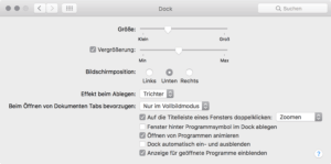 Dock-Einstellungen