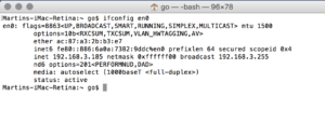 ifconfig im Terminal