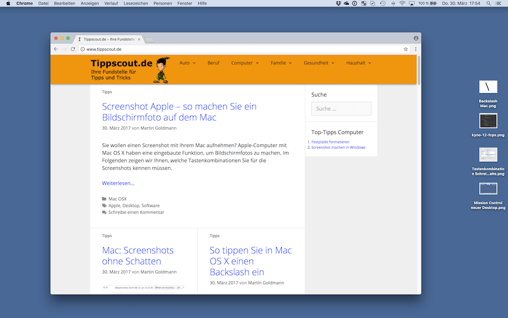 Desktop eines Apple Computers als Screenshot