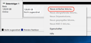 Neue Festplatten-Partition anlegen