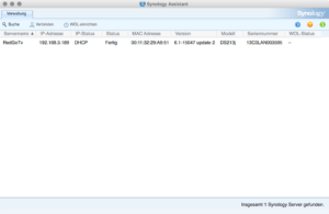 Diskstation finden mit dem Synology Assistant
