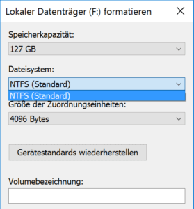 Festplatte mit FAT32 formatieren