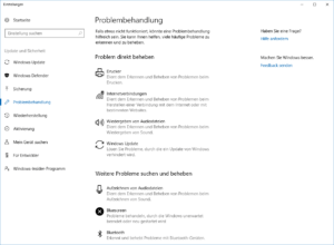 Windows Problembehandlung