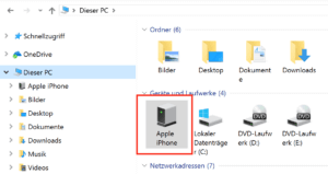 iPhone öffnen in Windows