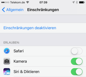 iPhone Apps sperren