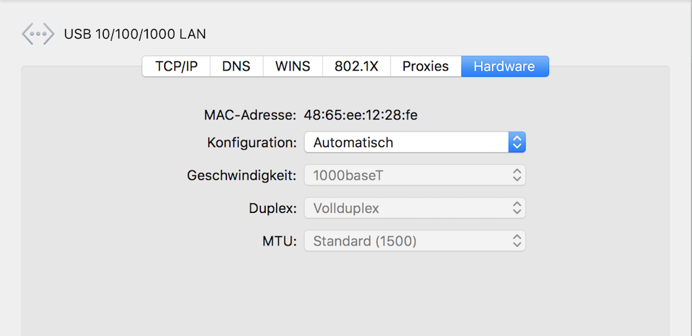 MAC-Adresse herausfinden auf dem Mac