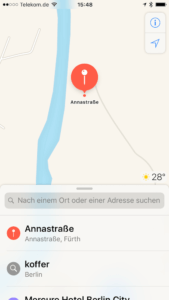 Ort merken mit der Nadel auf dem iPhone