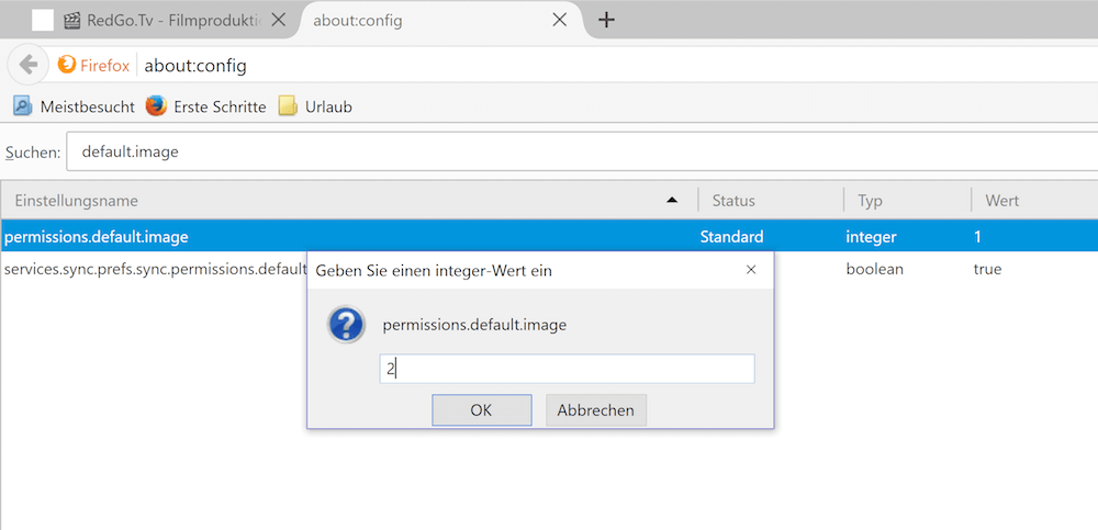 Bilder deaktivieren in Firefox