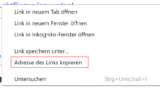 Chrome Adresse des Links kopieren