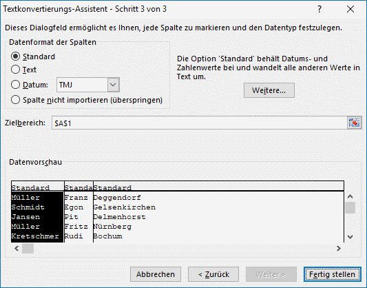 Excel zelle teilen