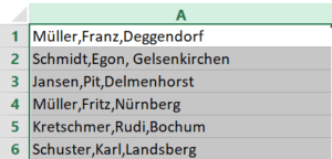 Excel - Vorlage für das Aufteilen