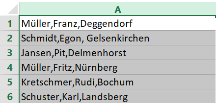 Excel zelle teilen