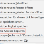 Firefox Linkadresse kopieren