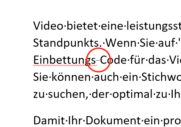 Geschützter trennstrich word mac