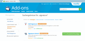 Thunderbird Signature Switch installieren