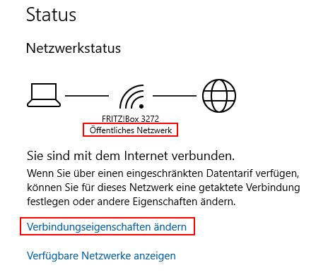Windows 10 Netzwerktyp ändern