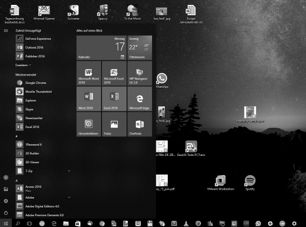 Windows Desktop in grau