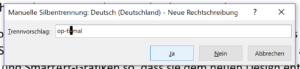 Manuelle Silbentrennung in Word