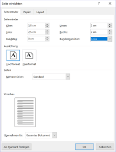 Seitenrand einstellen in Word