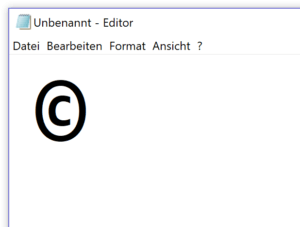 Copyright-Zeichen in Windows