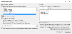 Word Serienbrief -Adressblock einfügen