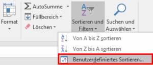 Excel - Benutzerdefiniertes Sortieren