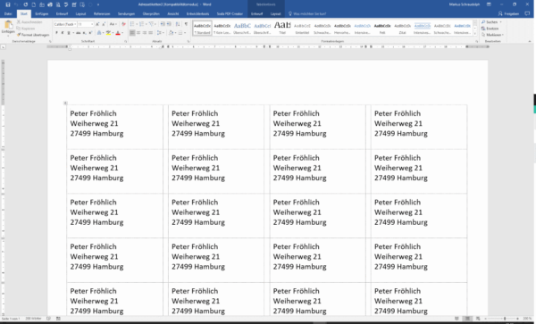 Etiketten drucken in Word - so einfach geht's mit Adressen und Labels | Tippscout.de