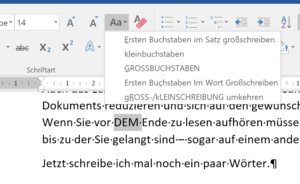 Text in Großschrift umwandeln