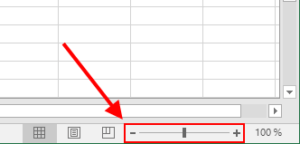 Excel - Zoom-Schieber