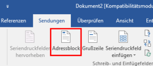 Schaltfläche Adressblock