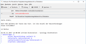 Thunderbird - Neue Nachricht mit Zitat