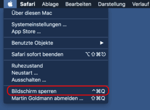 Mac Bildschirm sperren