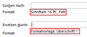 Formate ersetzen