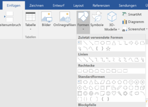 Frei platzierbare Linien in Word