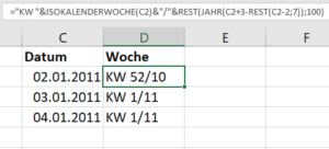 Kalenderwoche In Excel Berechnen Tippscout De