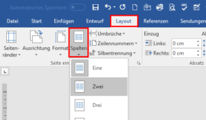 So erhalten Sie mehrere Spalten in Word