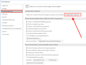 Word-Optionen