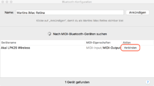 Bluetooth-MIDI-Keyboard an Mac anschließen