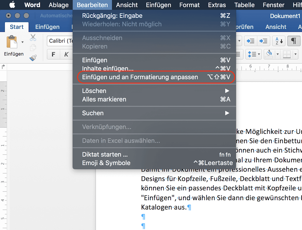 Mac Text ohne Formatierung einfügen Tippscout.de