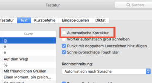 Mac Autokorrektur abschalten