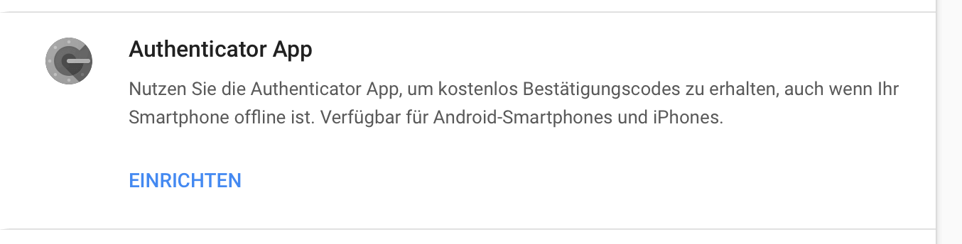 Google Authenticator einrichten