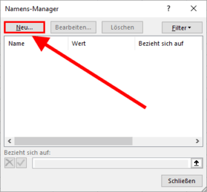 Der Namens-Manager von Excel