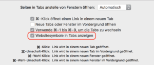 Safari Icon im Tab anzeigen
