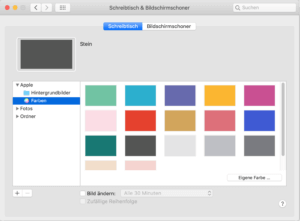 Hintergrundfarbe ändern in macOS