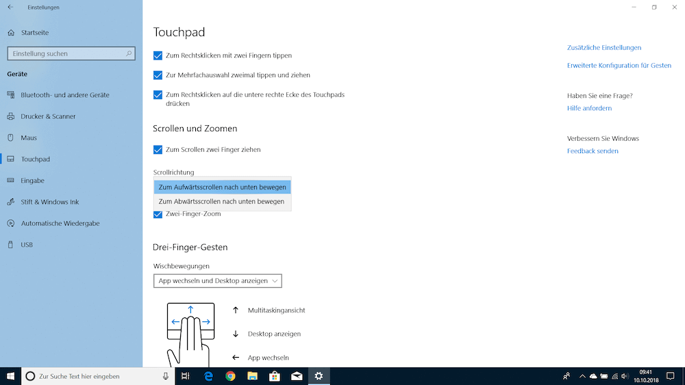 Touchpad Einstellungen in Windows