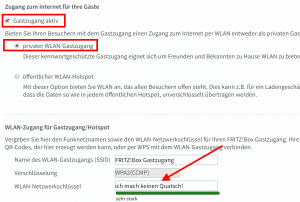 Fritzbox Gastnetz einrichten