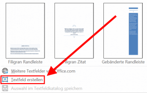 Word Textfeld erstellen