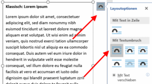 So fließt der umgebende Text den Kasten.