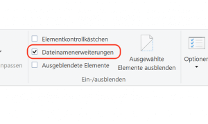 Windows Dateiendungen ändern